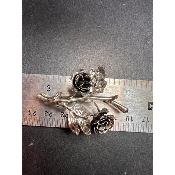 Vintage Danecraft sterling rose brooch pin - Picture 10 of 10